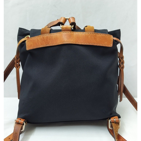 Dooney & Bourke Black Nylon Leather Trim Buckle Flap Closure Backpack main image 16
